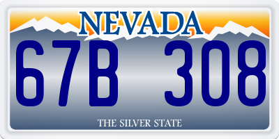 NV license plate 67B308