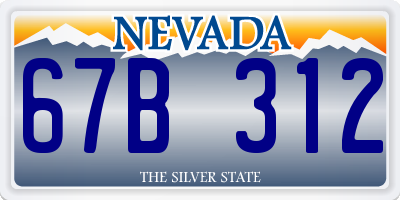 NV license plate 67B312