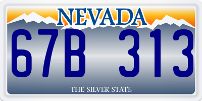 NV license plate 67B313