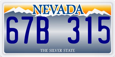 NV license plate 67B315