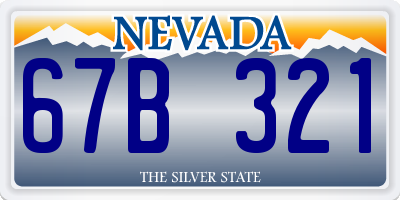 NV license plate 67B321