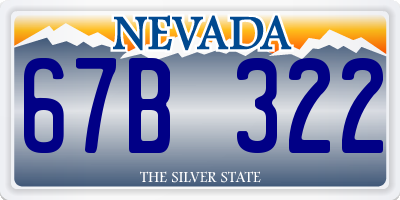 NV license plate 67B322