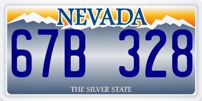 NV license plate 67B328