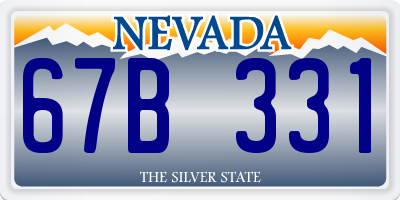 NV license plate 67B331