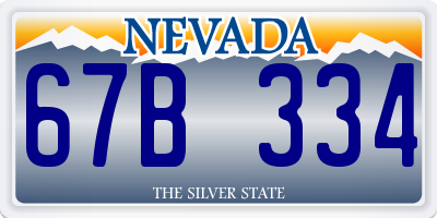 NV license plate 67B334