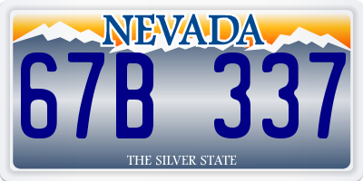 NV license plate 67B337