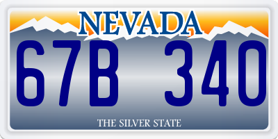 NV license plate 67B340