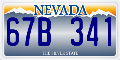 NV license plate 67B341