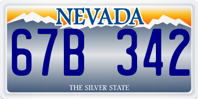 NV license plate 67B342
