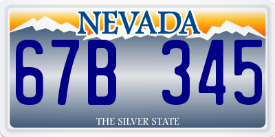 NV license plate 67B345