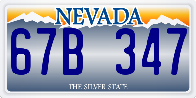 NV license plate 67B347