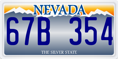 NV license plate 67B354