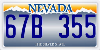 NV license plate 67B355