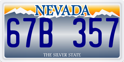 NV license plate 67B357