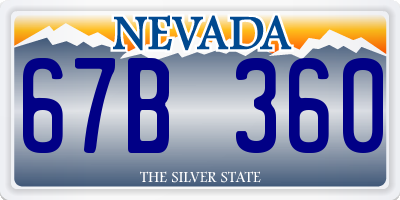 NV license plate 67B360