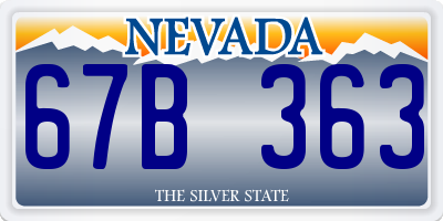 NV license plate 67B363