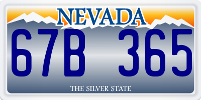 NV license plate 67B365