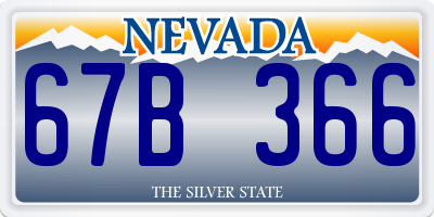 NV license plate 67B366
