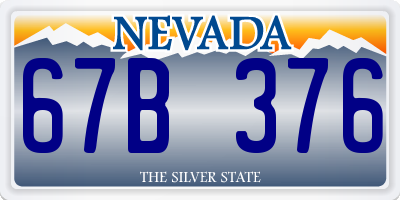 NV license plate 67B376