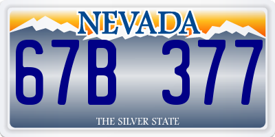 NV license plate 67B377
