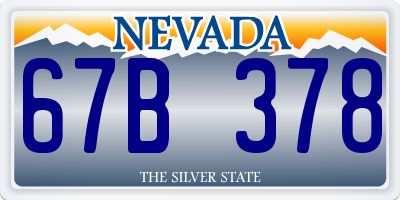 NV license plate 67B378