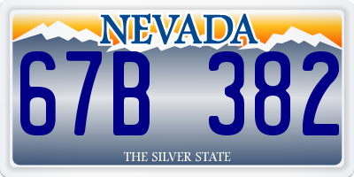 NV license plate 67B382