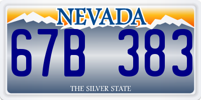 NV license plate 67B383