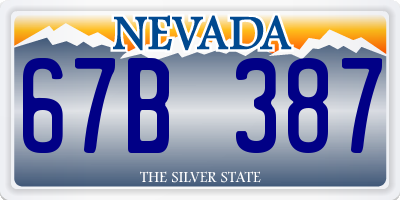 NV license plate 67B387