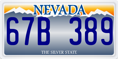 NV license plate 67B389