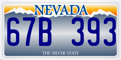 NV license plate 67B393
