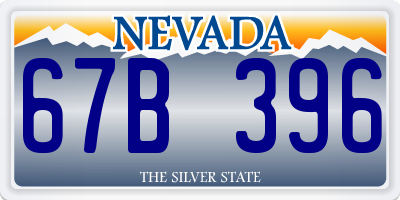 NV license plate 67B396