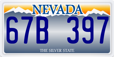 NV license plate 67B397