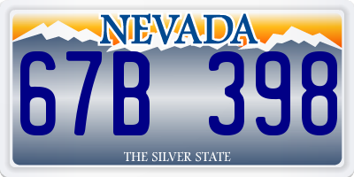 NV license plate 67B398