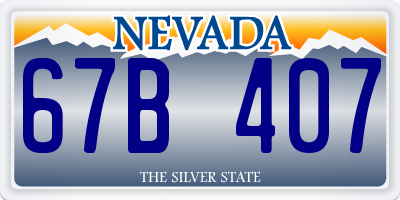 NV license plate 67B407