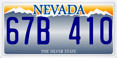 NV license plate 67B410