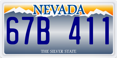 NV license plate 67B411