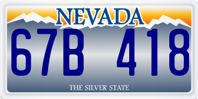 NV license plate 67B418