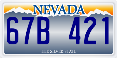 NV license plate 67B421