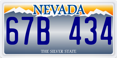 NV license plate 67B434