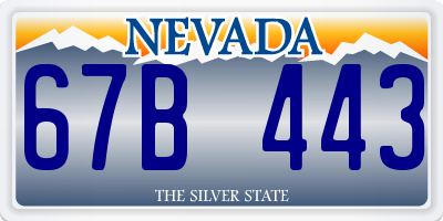 NV license plate 67B443