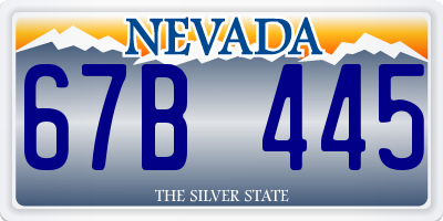 NV license plate 67B445