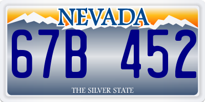 NV license plate 67B452