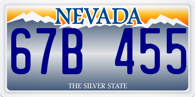 NV license plate 67B455