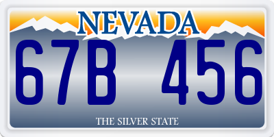 NV license plate 67B456