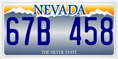 NV license plate 67B458