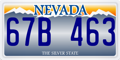 NV license plate 67B463
