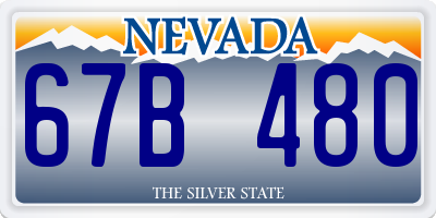 NV license plate 67B480