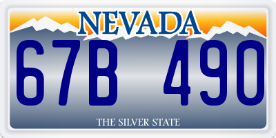 NV license plate 67B490