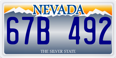 NV license plate 67B492