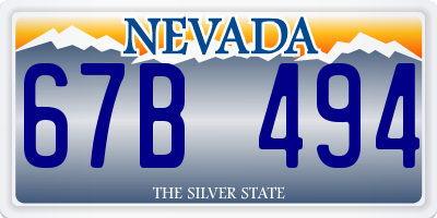 NV license plate 67B494